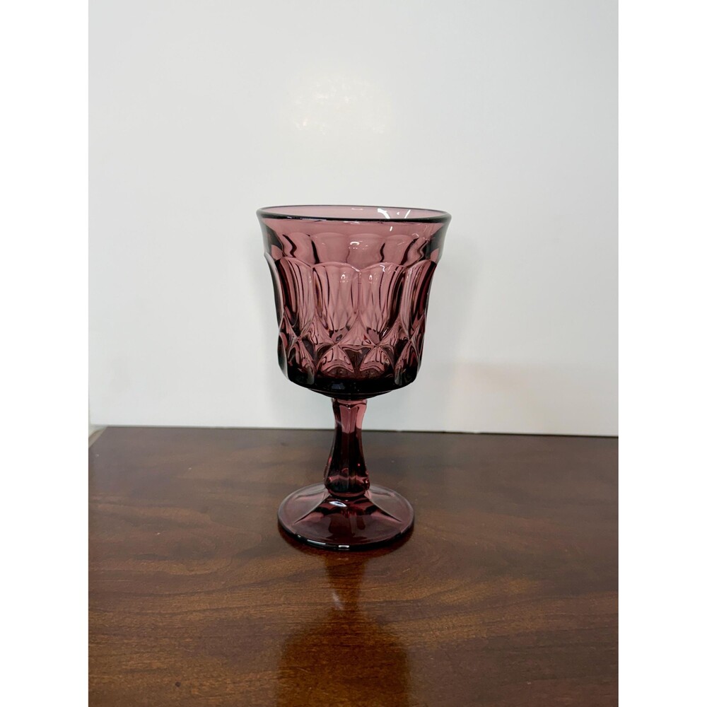 Noritake Perspective Plum Water Goblet Purple Glass Japan